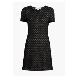New! Hill House The Palma Raschel Knit Crochet Mini Dress Coverup in Black